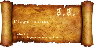 Bleyer Barna névjegykártya